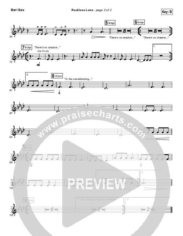 Reckless Love (YouTube) Bari Sax (Steffany Gretzinger)