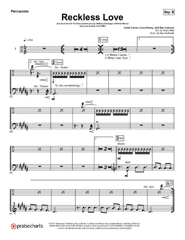 Reckless Love (YouTube) Percussion (Steffany Gretzinger)