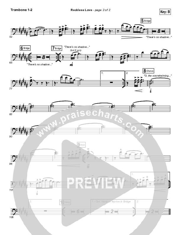 Reckless Love (YouTube) Trombone 1/2 (Steffany Gretzinger)