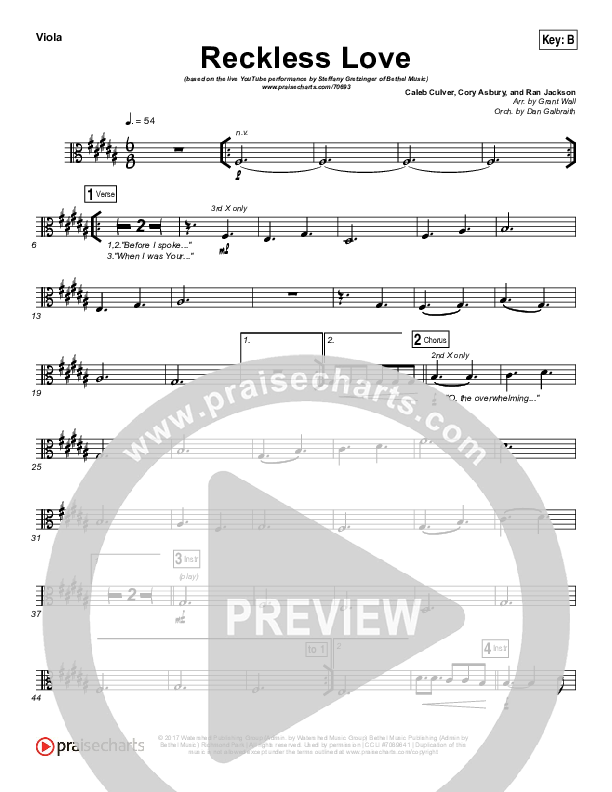 Reckless Love (YouTube) Viola (Steffany Gretzinger)