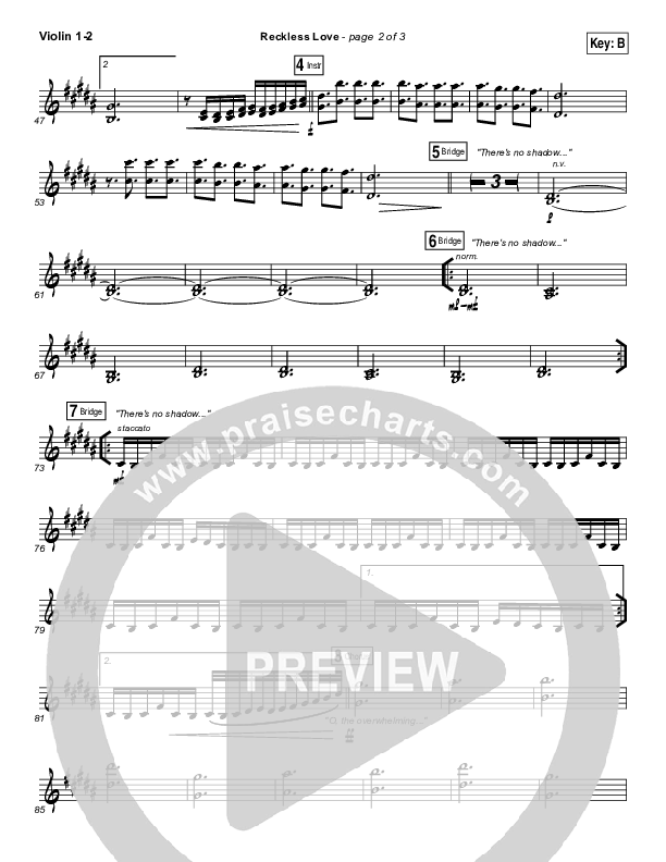 Reckless Love (YouTube) Violin 1/2 (Steffany Gretzinger)