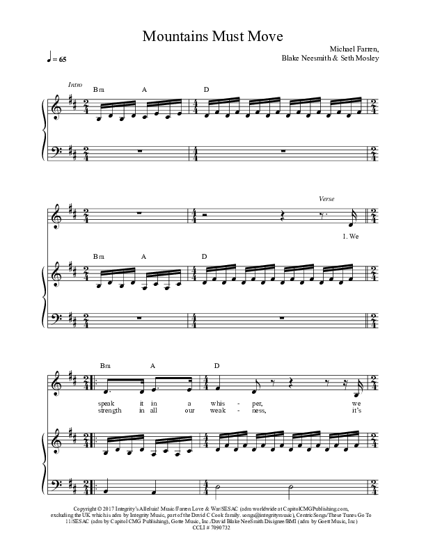 Mountains Must Move Lead & Piano (Finding Favour)