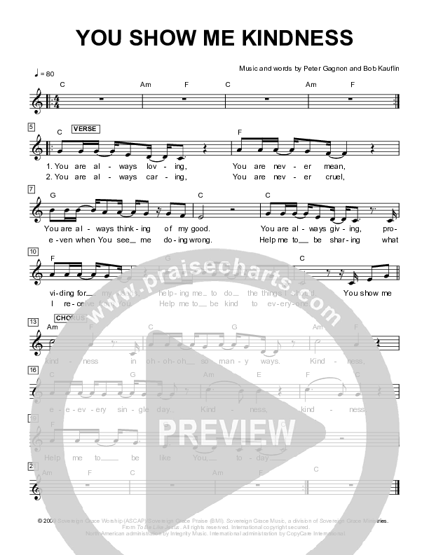 You Show Me Kindness Lead Sheet (Next)