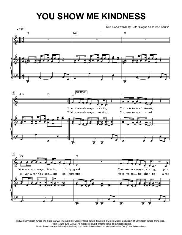 You Show Me Kindness Lead & Piano (Next)