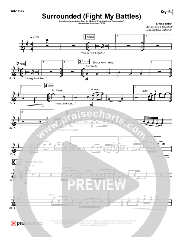 Surrounded (Fight My Battles) Alto Sax (Michael W. Smith)