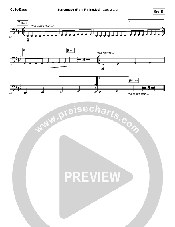 Surrounded (Fight My Battles) Cello/Bass (Michael W. Smith)