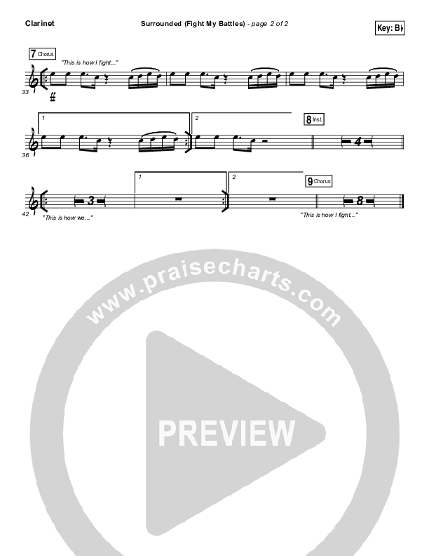 Surrounded (Fight My Battles) Clarinet (Michael W. Smith)