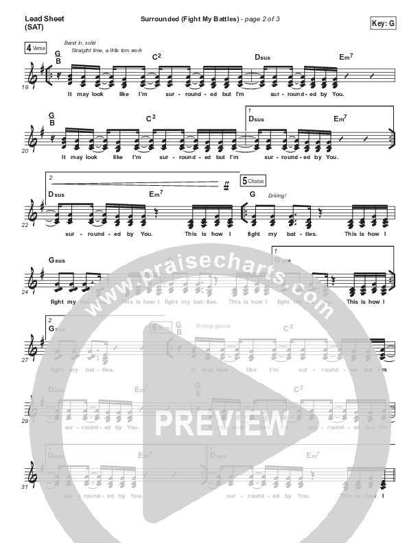 Surrounded (Fight My Battles) Lead Sheet (Michael W. Smith)