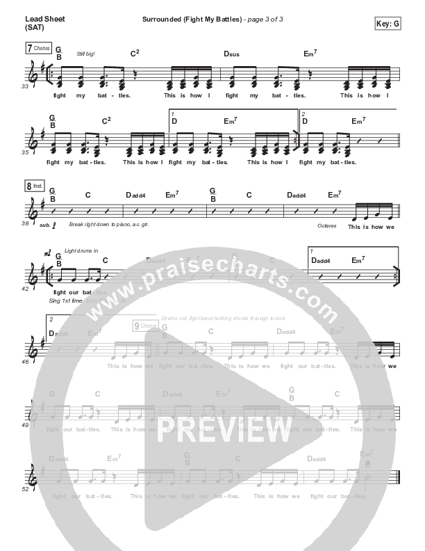 Surrounded (Fight My Battles) Lead Sheet (Michael W. Smith)