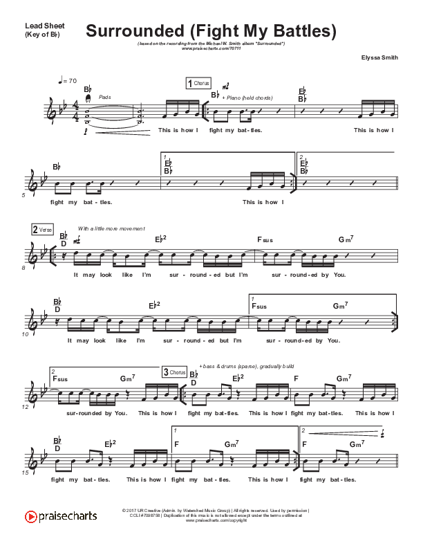 Surrounded (Fight My Battles) Lead Sheet (Melody) (Michael W. Smith)