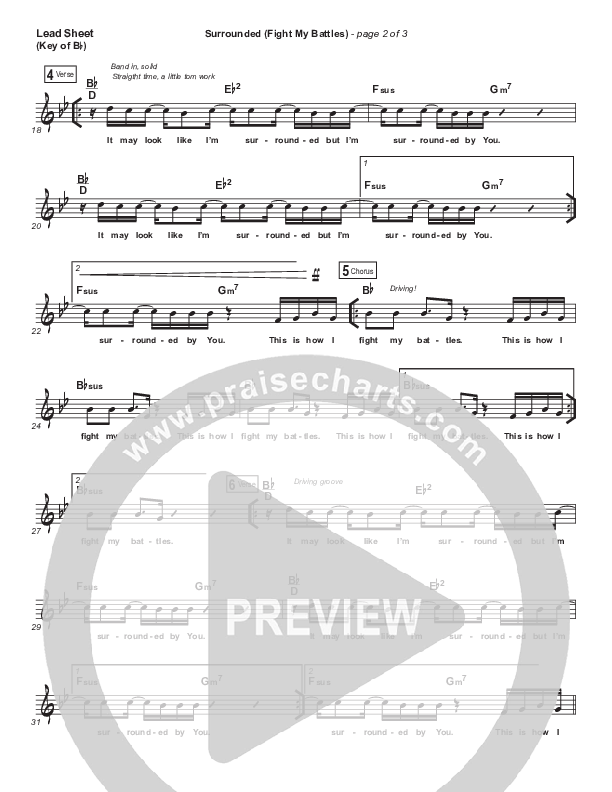 Surrounded (Fight My Battles) Lead Sheet (Melody) (Michael W. Smith)