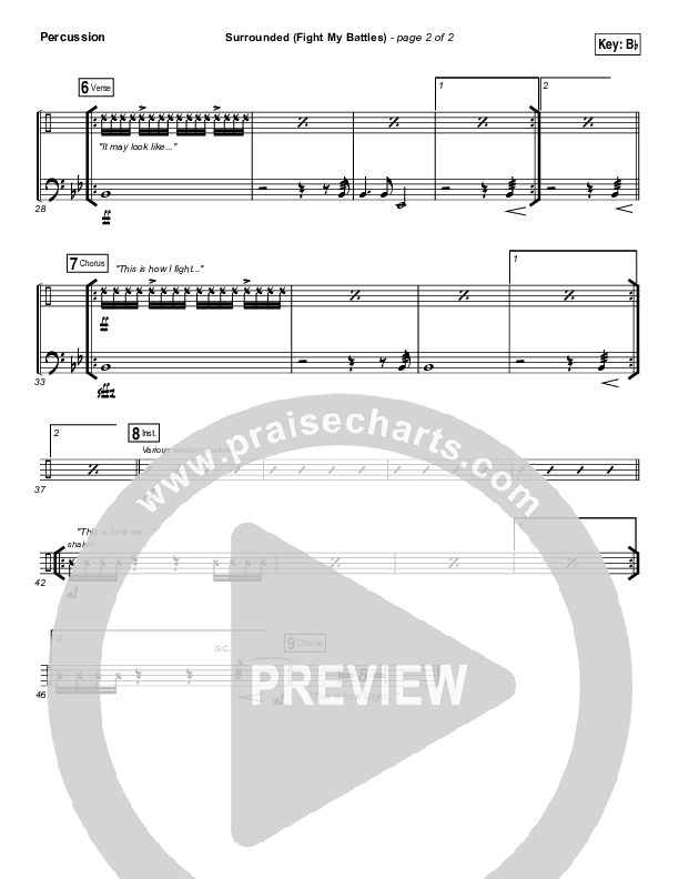 Surrounded (Fight My Battles) Percussion (Michael W. Smith)