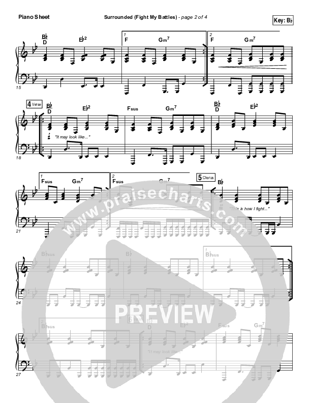 Surrounded (Fight My Battles) Piano Sheet (Michael W. Smith)