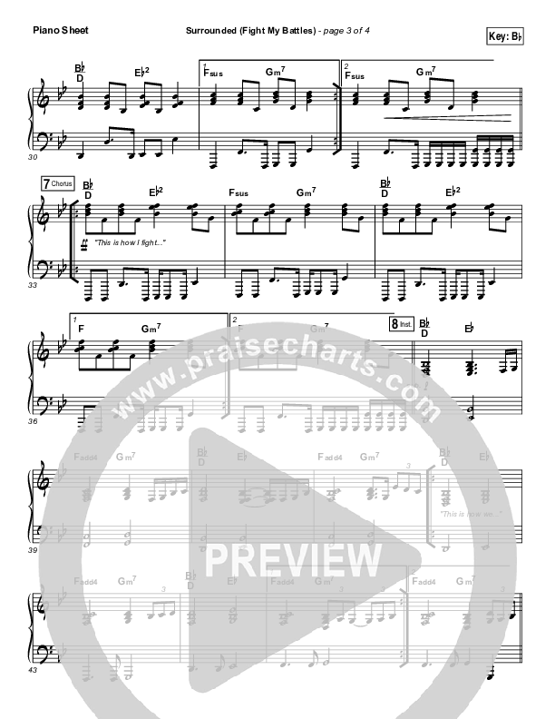 Surrounded (Fight My Battles) Piano Sheet (Michael W. Smith)
