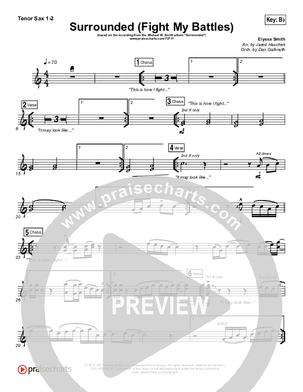 Surrounded (Fight My Battles) Tenor Sax 1/2 (Michael W. Smith)