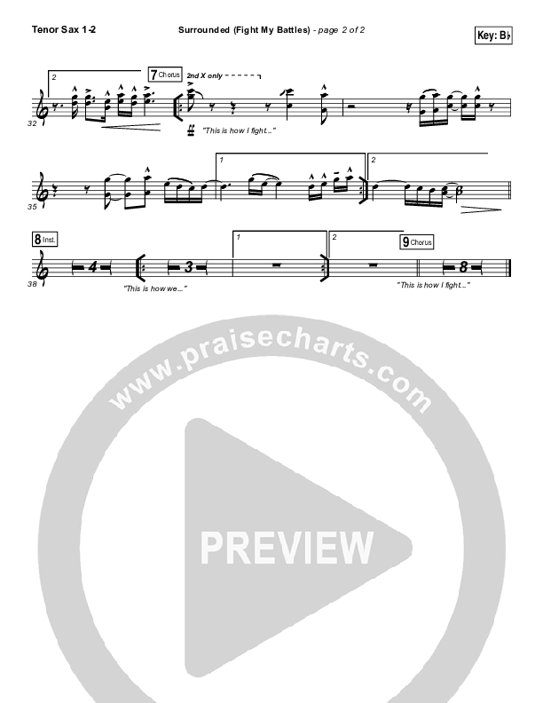 Surrounded (Fight My Battles) Tenor Sax 1/2 (Michael W. Smith)