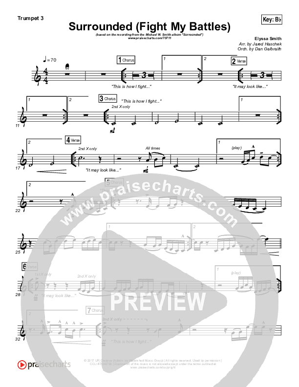 Surrounded (Fight My Battles) Trumpet 3 (Michael W. Smith)