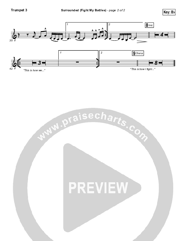 Surrounded (Fight My Battles) Trumpet 3 (Michael W. Smith)