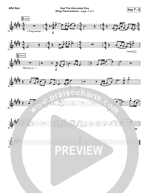 God The Uncreated One (King Forevermore) Alto Sax (Aaron Keyes)