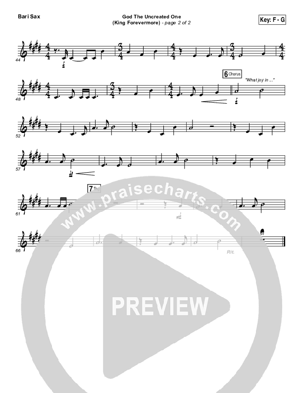 God The Uncreated One (King Forevermore) Bari Sax (Aaron Keyes)