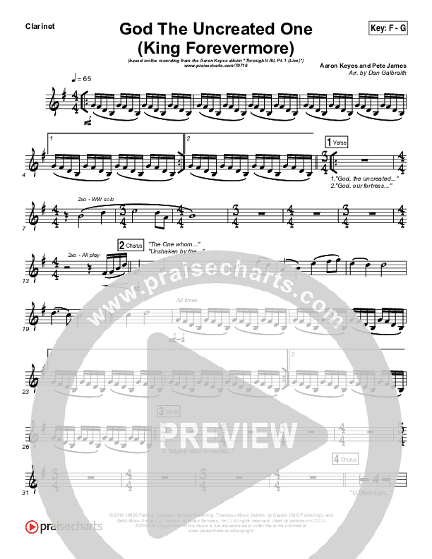 God The Uncreated One (King Forevermore) Wind Pack (Aaron Keyes)