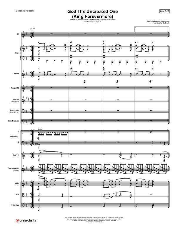 God The Uncreated One (King Forevermore) Conductor's Score (Aaron Keyes)