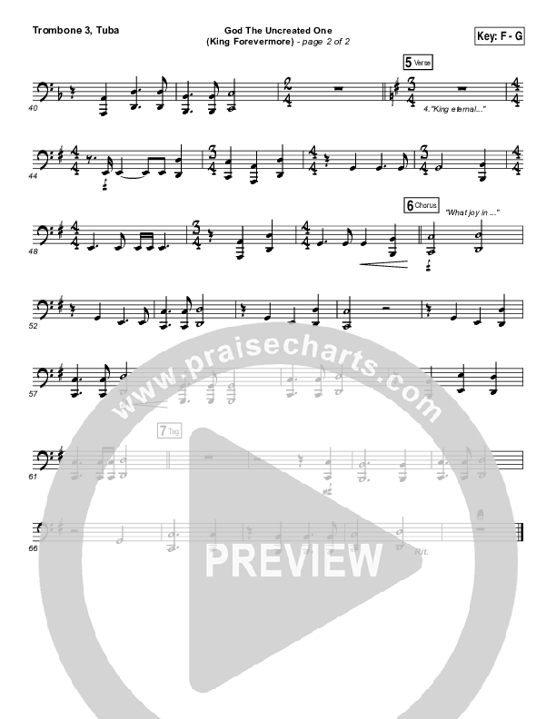 God The Uncreated One (King Forevermore) Trombone 3/Tuba (Aaron Keyes)