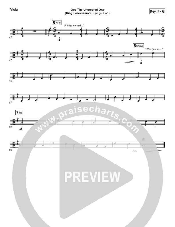 God The Uncreated One (King Forevermore) Viola (Aaron Keyes)