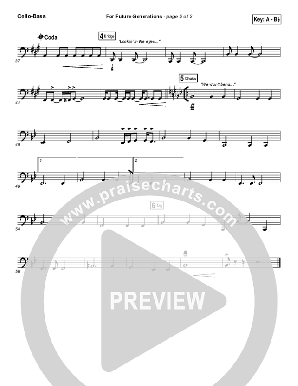 For Future Generations Cello/Bass (4Him)