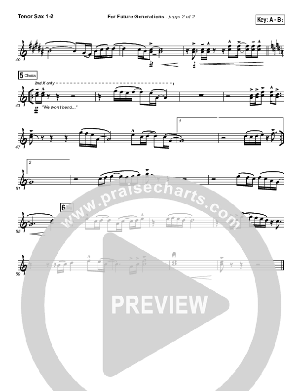 For Future Generations Tenor Sax 1/2 (4Him)