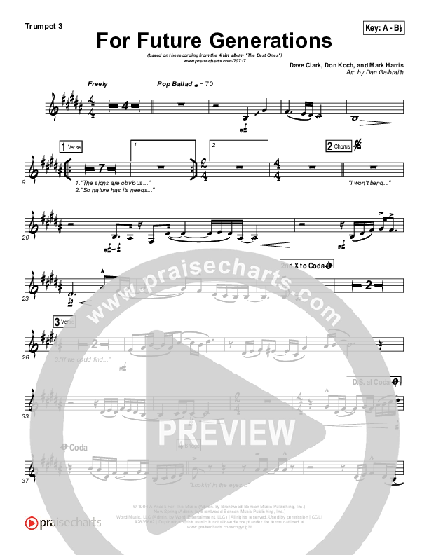 For Future Generations Trumpet 3 (4Him)