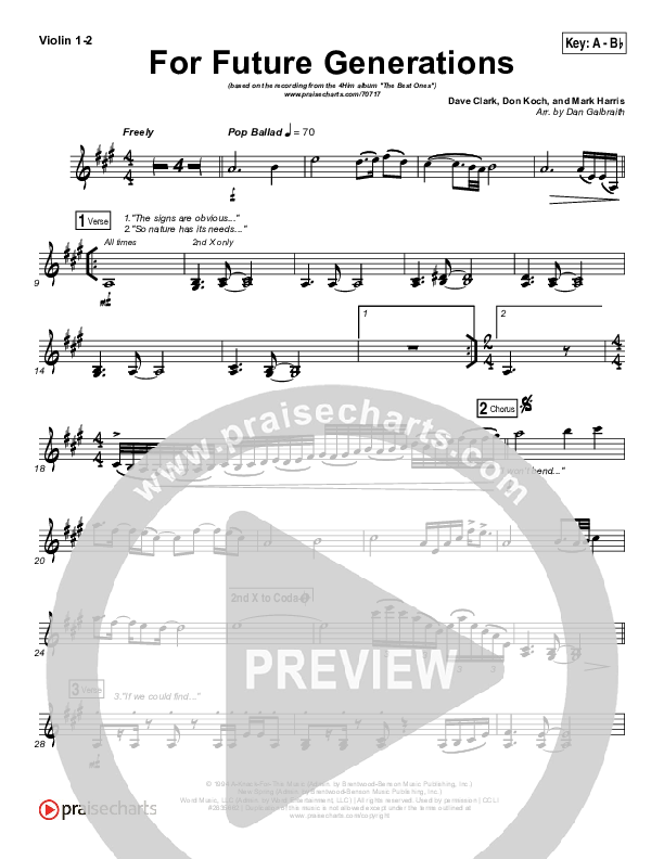 For Future Generations Violin 1/2 (4Him)