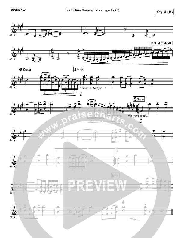 For Future Generations Violin 1/2 (4Him)