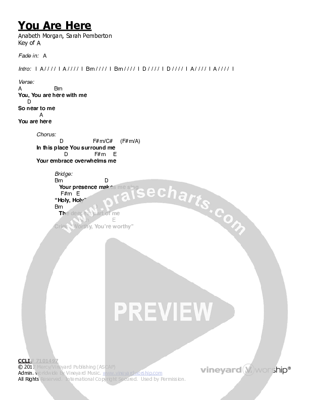 You Are Here Chords & Lyrics (Anabeth Morgan)
