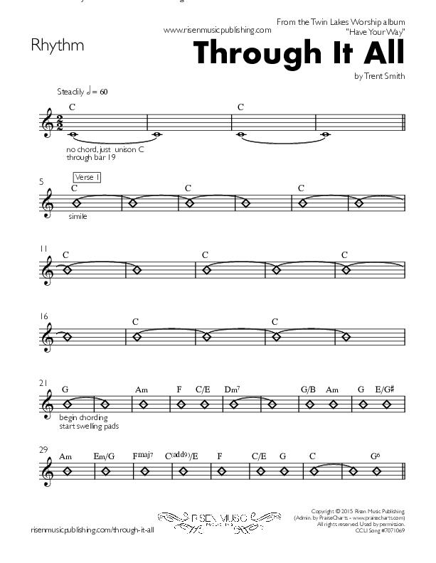 Through It All Rhythm Chart (Twin Lakes Worship)
