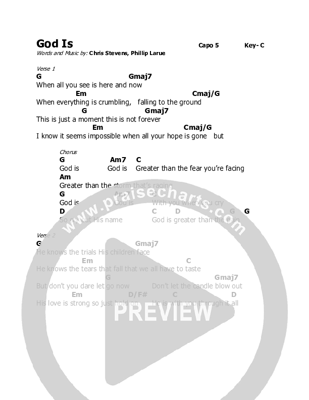 God Is Chord Chart (Holly Starr)