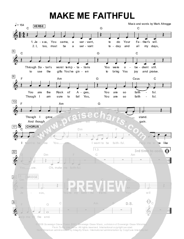 Make Me Faithful Lead Sheet (Next)