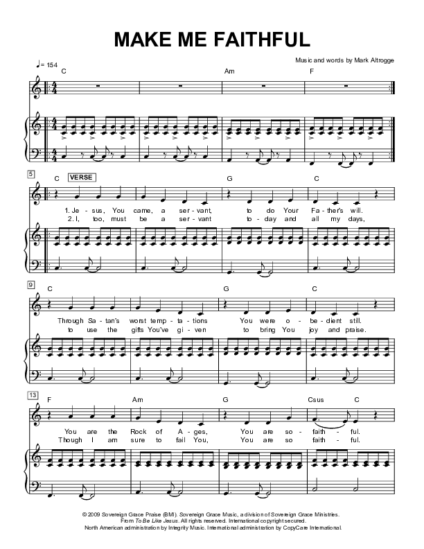 Make Me Faithful Piano/Vocal (Next)