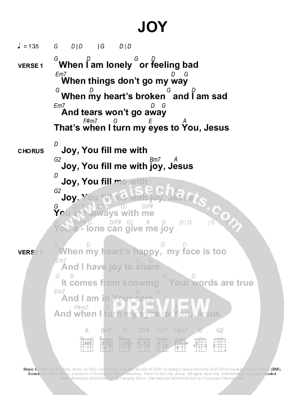 Joy Chords & Lyrics (Next)