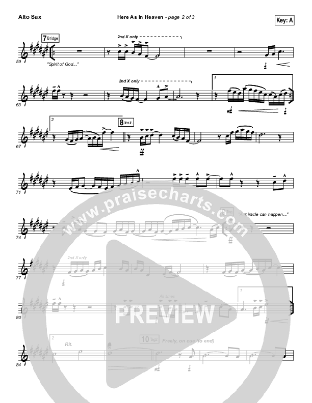 Here As In Heaven Alto Sax (Elevation Collective / Tasha Cobbs Leonard)