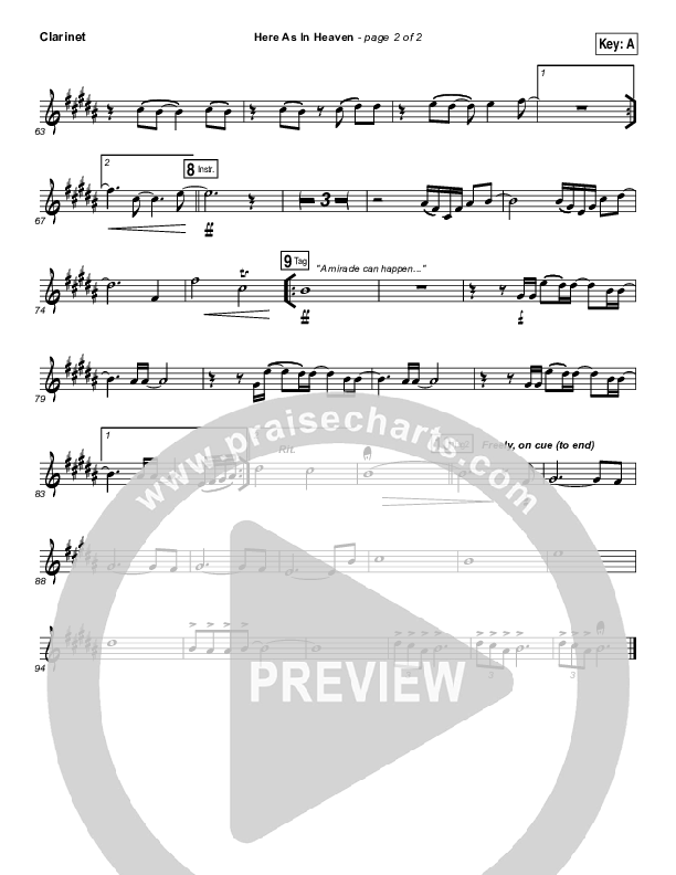 Here As In Heaven Clarinet (Elevation Collective / Tasha Cobbs Leonard)