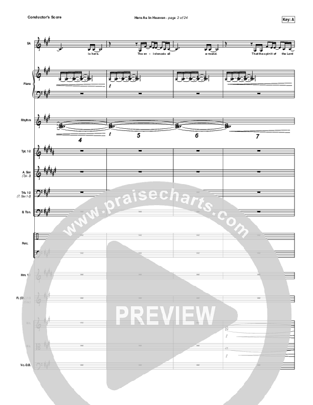 Here As In Heaven Conductor's Score (Elevation Collective / Tasha Cobbs Leonard)