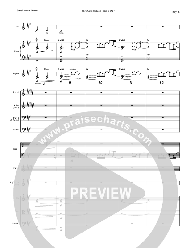 Here As In Heaven Conductor's Score (Elevation Collective / Tasha Cobbs Leonard)