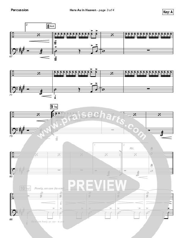 Here As In Heaven Percussion (Elevation Collective / Tasha Cobbs Leonard)