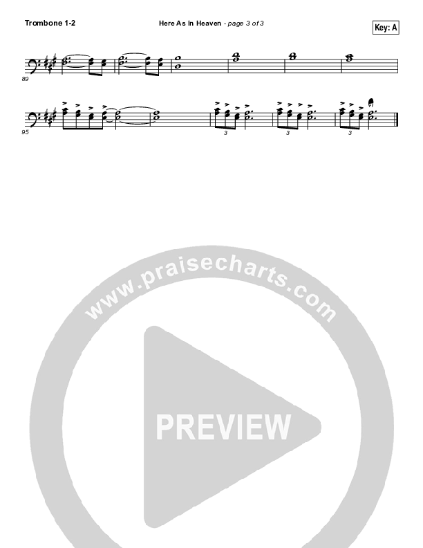 Here As In Heaven Trombone 1/2 (Elevation Collective / Tasha Cobbs Leonard)