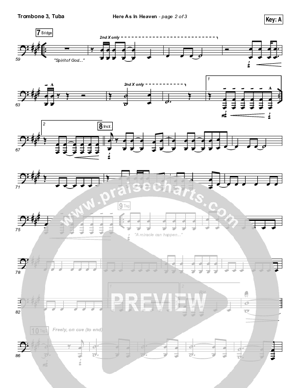 Here As In Heaven Trombone 3/Tuba (Elevation Collective / Tasha Cobbs Leonard)