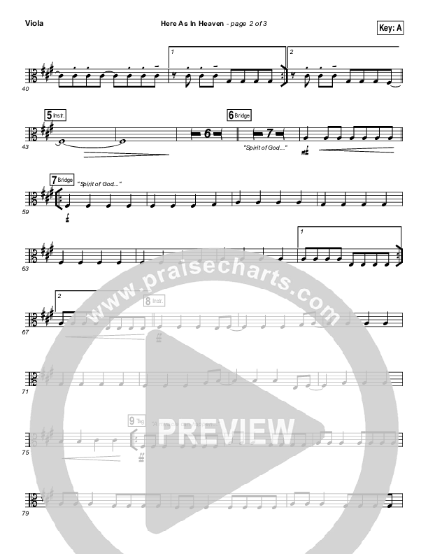 Here As In Heaven Viola (Elevation Collective / Tasha Cobbs Leonard)