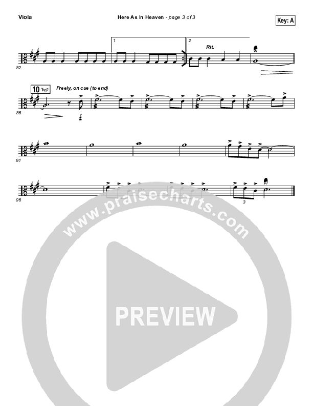 Here As In Heaven Viola (Elevation Collective / Tasha Cobbs Leonard)