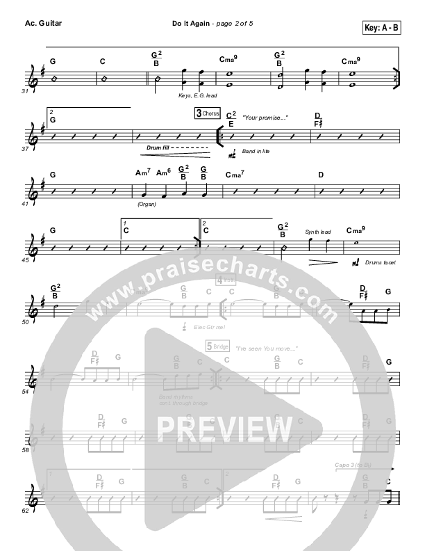 Do It Again Acoustic Guitar (Elevation Collective / Travis Greene / Kierra Sheard)