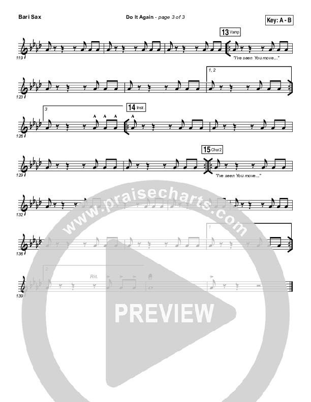 Do It Again Bari Sax (Elevation Collective / Travis Greene / Kierra Sheard)